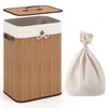 Giantex Bamboo Laundry Hamper with Lid, 72L Large & Tall
