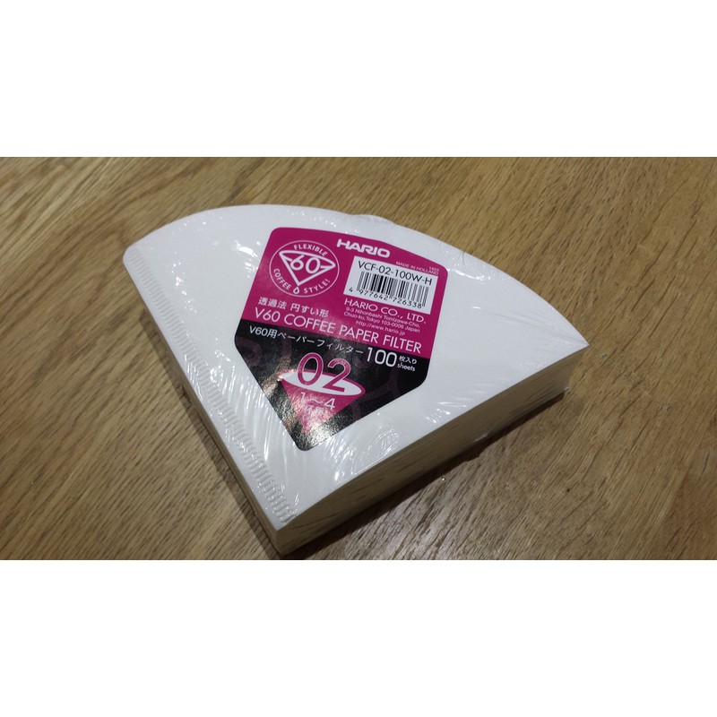 HARIO V60 Papierkaffeefilter GR02 ws, White,VCF-02-100W-H_SML