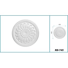 HEXIM Stucco Rosette Polystyrene EPS White, Ceiling Rosette Round and Square, Interior Decoration for Ceiling & Wall, Plug Rosette Decoration Ceiling Ornaments Living Room Decorative Construction (40