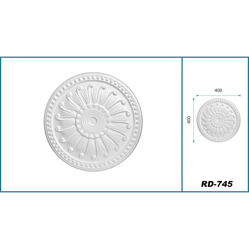 HEXIM Stucco Rosette Polystyrene EPS White, Ceiling Rosette Round and