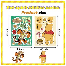 24 Sheets Make a Face Winnie Pooh Bear Stickers for Teens, Make Your Own Stickers for Teens Crafts Party Favor, Rewards, Art Craft, Birthday Gift (Winnie)