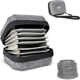 JJC 10 Pockets Hard Shell Filter Pouch Up to 67mm, Camera Lens Filter Protect Case Bag Holder for 39mm 40.5mm 43mm 46mm 49mm 52mm 55mm 58mm 62mm 67mm UV CPL ND Travel Carry Filters with Cleaning Cloth