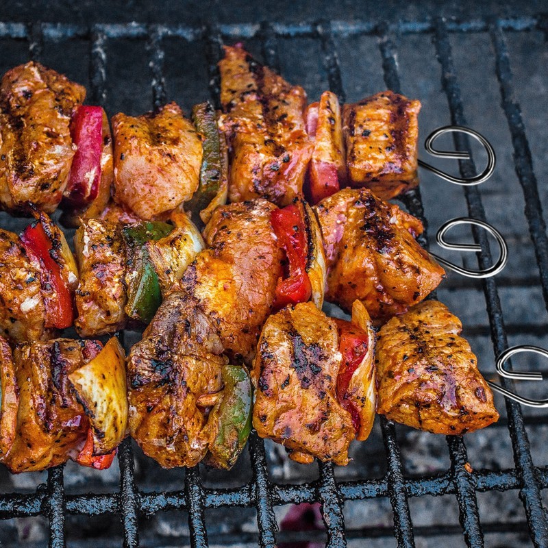 com-four® 16x Schaschlikspieße aus Edelstahl - 22 cm Lange Fleischspieße