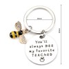 SHTALHST Bee Keychain Cute Bee Key Chain for Teachers Gift