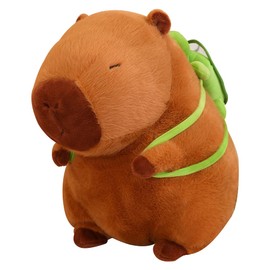 XEERUN Capybara Plush Toy, 23cm Capybara Stuffed Animal, Cute Capybara Doll with Turtle Pillow, Capybara Gifts Guinea Pig Toys for Kids Boys Girls