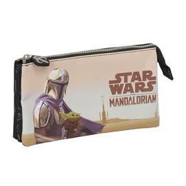 Safta The Mandalorian This is The Way Pencil Case for Kids, Pencil Case for Children, Ideal for School Children, Comfortable and Versatile, Quality and Resilience, 22 x 3 x 12 cm, Black, black, Casual