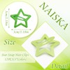 NAISKA Green Star Hair Accessories - Non-Slip Snap Barrettes and