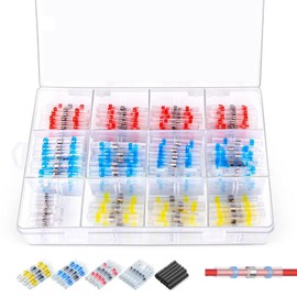300 Pcs Solder Seal Wire Connectors Kit, Heat Shrink Waterproof Electrical Connectors, Solderstick Butt Connectors for Automotive, Marine & DIY Wiring, Insulated Crimp-Free Secure Connection