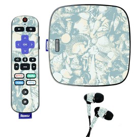 MightySkins Skin for Roku Ultra - Blue Seashells | Protective, Durable, and Unique Vinyl Decal wrap Cover | Easy to Apply, Remove, and Change Styles | Made in The USA