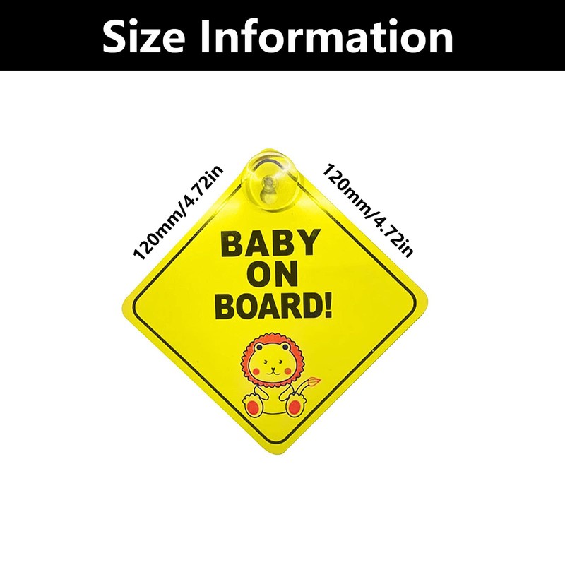 2 Pcs Baby On Board Sign for Car, Baby On