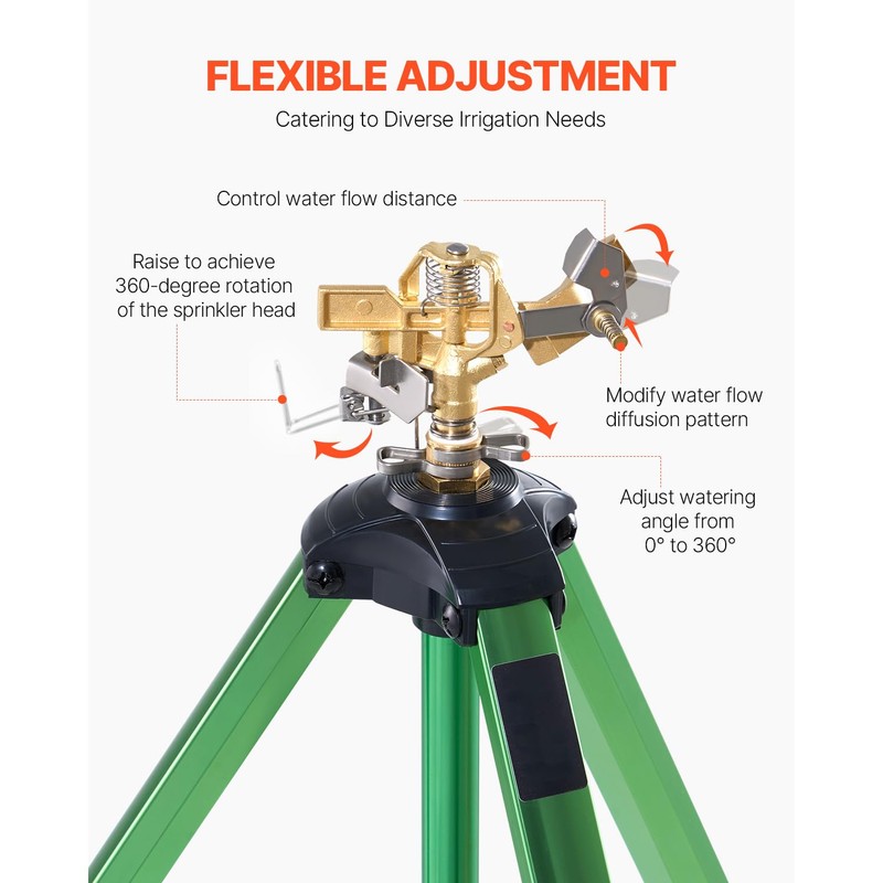 Happybuy Impact Sprinkler on Tripod Base, 2 Packs. Heavy-Duty Tripod
