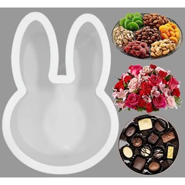 Flower Bee Floral Supply Bunny Shaped Set/3 Gift Box with Clear Acetate Window Lids 13 x 9.5 inches, Set of 3, Red White Pink (White Set/3)
