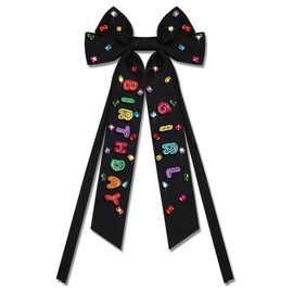 Brithday Hair Bows Clips for Women Large Pink Hair Ribbon Bows Jeweled Embellished Rhinestone Crystal Hair Accessory Birthday Party Application Birthday Outfits Accessories Jewelry Gifts