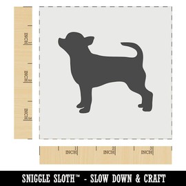 Smooth Coat Chihuahua Apple Head Dog Solid Wall Cookie DIY Craft Reusable Stencil - 3.5 Inch