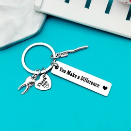 Ximalun Dentist Keyring Dentist Appreciation Gifts You Make A Difference Keyring for Dental Hygienist Dental Assistant Gift Dentist Graduation Gift Christmas Birthday Thank You Gift for Dentist