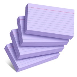 Purple Index Cards 3x5 Inch - 200 Pack, Ruled Index Flash Cards for Studying, 180GSM Purple Note Cards 3x5 Lined Index Cards, Flashcards 3 x 5 Notecards Lined College Ruled Study Card for Offices