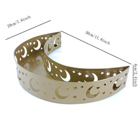 KYMY Ramadan Eid Mubarak Dessert Tray, Moon Star Metal Plate Tray for Islamic Muslim Festival Party, Dessert Food Fruit Storage Tableware for Ramadan and EID Mubarak (Moon+Star)