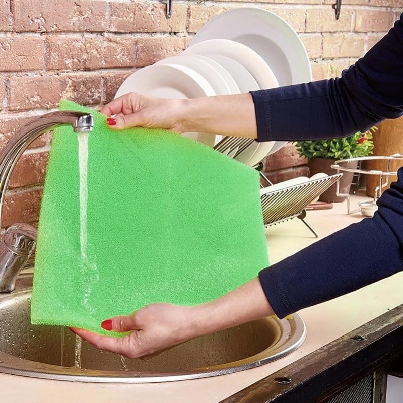 Zodazoqa 6Pcs Breathable Refrigerator Liners, Washable Reusable, Green