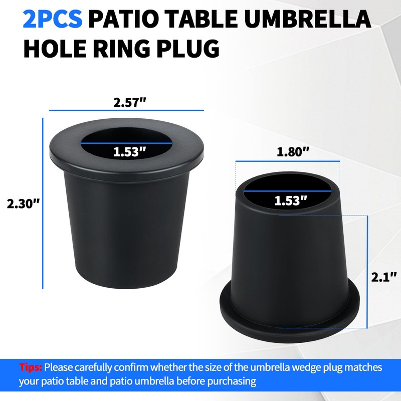 Patio Table Umbrella Hole Ring Plug, Patio Umbrellas Cone Wedge
