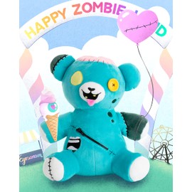 Frankie the Zombie Teddy | 27 cm Plush Toy, Plush Toy, Teddy Bear Cuddly Toy, Turquoise