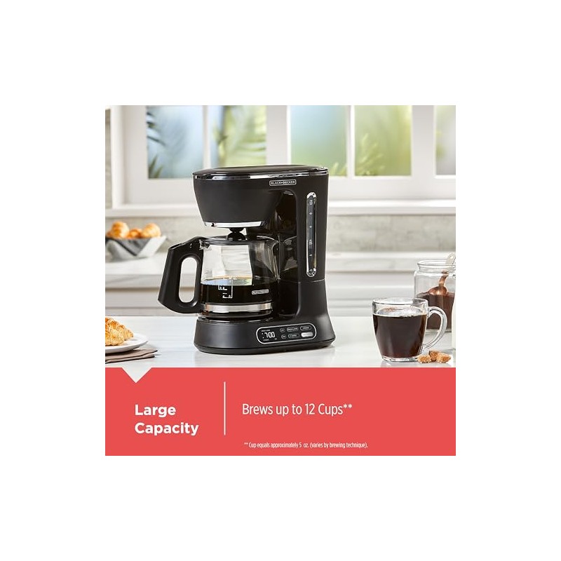 BLACK+DECKER Split Brew 12-Cup Digital Coffee Maker, CM0122, Iced or