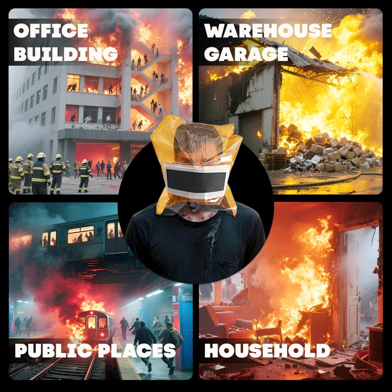 Ougist Portable Fire Escape Smoke Mask, Full Face Protection for