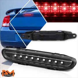 PM PERFORMOTOR Full LED 3rd Third Brake Light High Mount Stop Light Compatible with Dodge Charger 06-10,Black Housing/Clear Lens