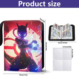 Trading Card Album, Scrapbook for Cards, 50 Pages 400 Card Capacity, Waterproof Card Holder, Card Collection Collector's Book, for Cards for Collecting and Exchanging (400)