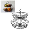 Fruit Basket Black Iron European Style Double Layer Fruit Storage