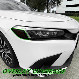 SlickMod PreCut Vinyl Smoke Tint for 2022-2023 Honda Civic Headlight (4. Headlight Sidemarker, 20% Dark Smoke)