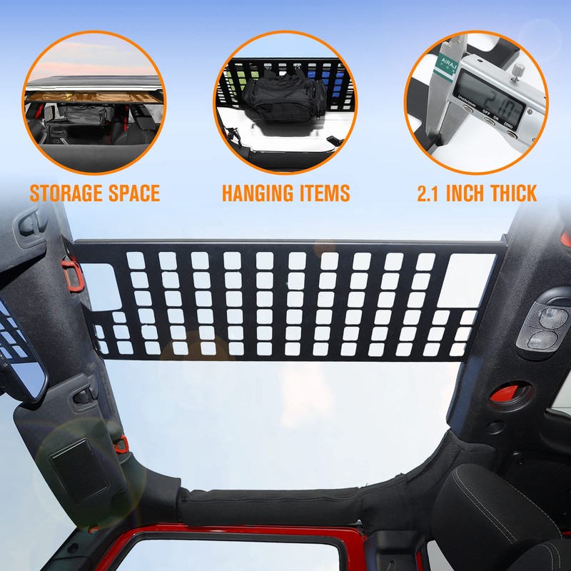JeCar for JK Roof Rack Hard Top Molle Panel Storage