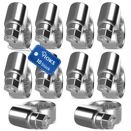 VIOKS Hose Clamps Pipe Clamp Petrol Hose Clamps Pool 10 x Set 8-12 mm Diameter 9 mm Pipe Clamp Set / Petrol Hose 10 mm / Water Hose 10 mm / Water Hose Washing Machine