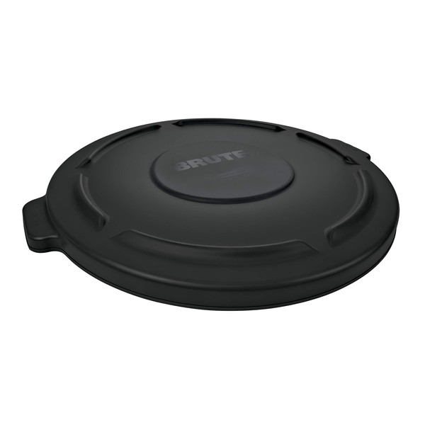 Rubbermaid Commercial Products BRUTE Heavy-Duty Round Trash/Garbage Can Lid, Black,