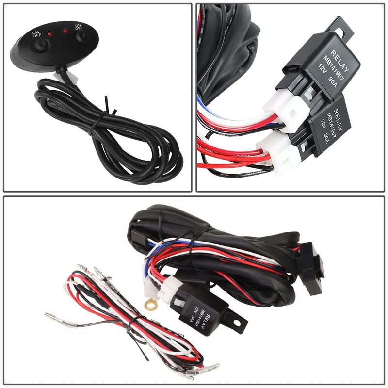 DNA MOTORING FL-ZTL-359-CH Universal Roof Mounted Fog Light with Wiring