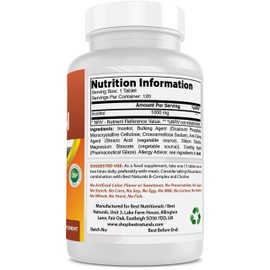 Best Naturals Inositol 1000 mg 120 Tablets (120 Count (Pack of 3))