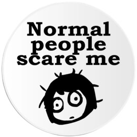 Kiwi Gifts Normal People Scare Me - 3 Pack Circle Stickers 3 Inch - Weird Unique