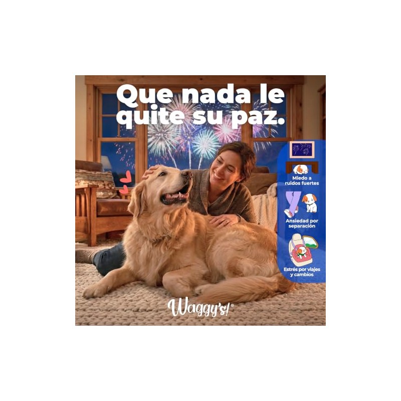 Waggys Relax, Relajante Natural para Estrés y Ansiedad en Perros,