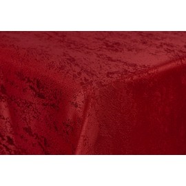 First-Tex tablecloth damask jacquard brilliant mottled 135x180 oval in red with straight hem edge