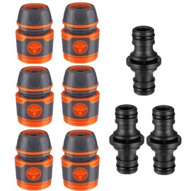 4 Piece Hose Coupling Set, Hose Connector 13 mm with 2 Pieces Coupling, Hose Coupling for Hose Extension, Hose Connection 1/2 Inch for Garden Hoses, Hose Nozzles