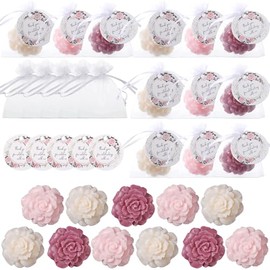 Demissle- Juego de 24 mini jabones navideños para invitados, jabón de flores, jabón de boda hecho a mano, regalo de recuerdo, decoración de flores elegante