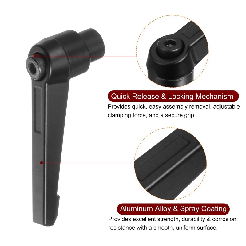 sourcing map 6pcs Adjustable Clamping Lever Handles M8 Female Thread