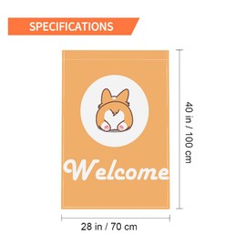 Moslion Welcome Corgi Garden Flag 28x40 Inch Cute Animal Dog Pug Puppy Ass House Lawn Flag Double Sided Banners for Home Outdoor Decoration