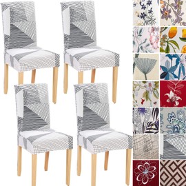 JMYDecor Dining Room Chair Covers Set of 4, Stretch Parsons Chair Slipcovers Removable Washable Kitchen Chair Protector Cover for Dining Room, Hotel, Ceremony