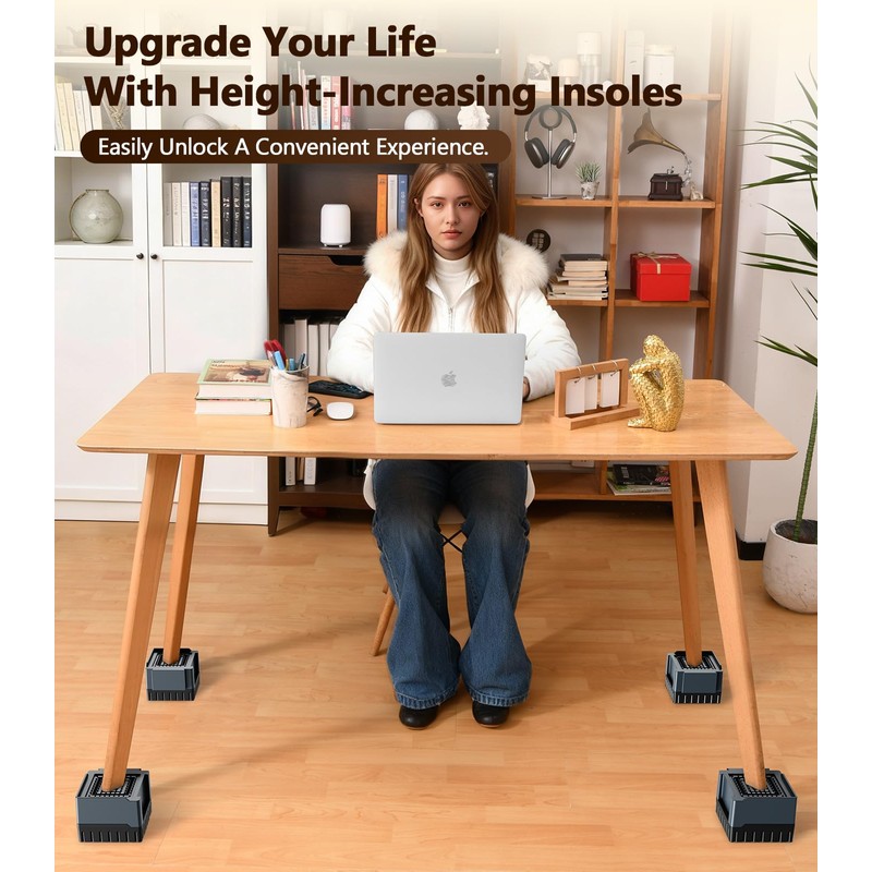 Blissfuhue Heavy Duty Bed Frame Risers - Adjustable Furniture Risers,