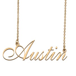 Initial Nameplate Love Jewelry My Name Necklace for Austin