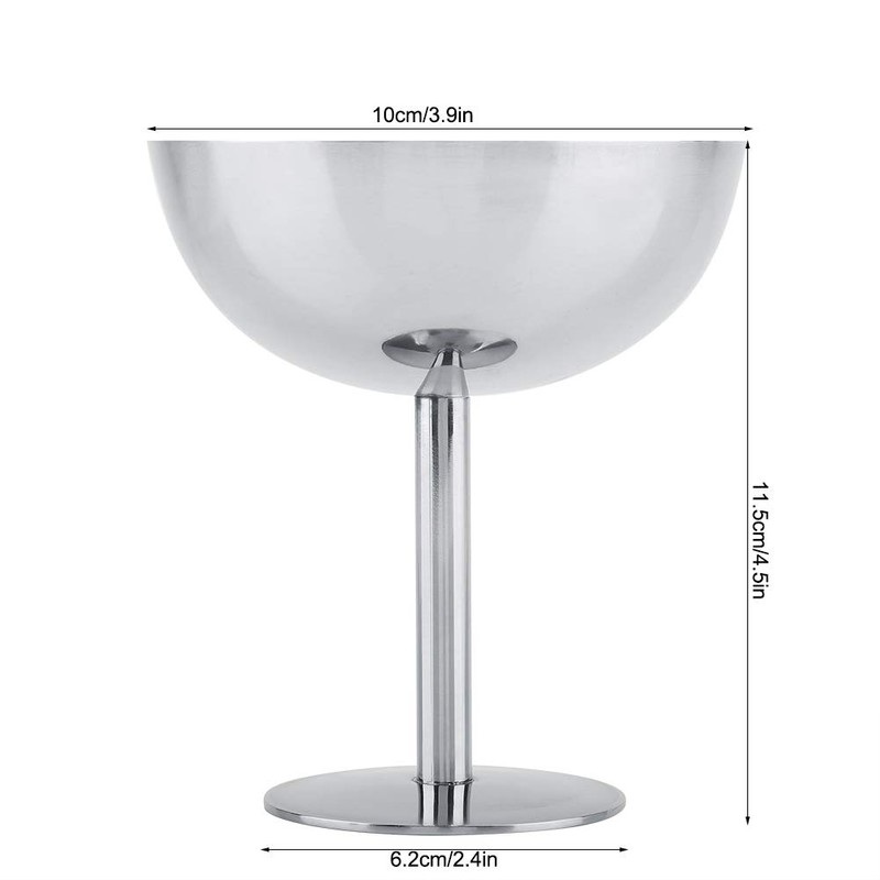 VIFERR Ice Cream Sundae Stainless Steel Dessert Cups Cocktail Cups