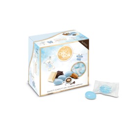 Buratti Confetti alla Mandorla Ricoperta di Cioccolato, Tenerezze Vassoio Azzurro - 500 g