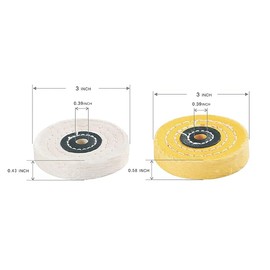 𝐋𝐮𝐨 𝐤𝐞 3 Inch Polishing Wheel for Bench Grinder - 2 Pcs Buffing Wheel (50 Ply), 10 mm Arbor Hole Cotton Sanding Wheel