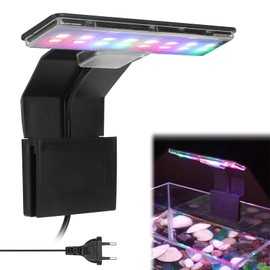 Aicharynic Aquarium LED Lighting: Clip On Aquarium Lighting 3 Colours Aquarium Lighting Aquarium LED Lighting Aquarium Light 220 V 6 W for Water Plants and Fish (Black)