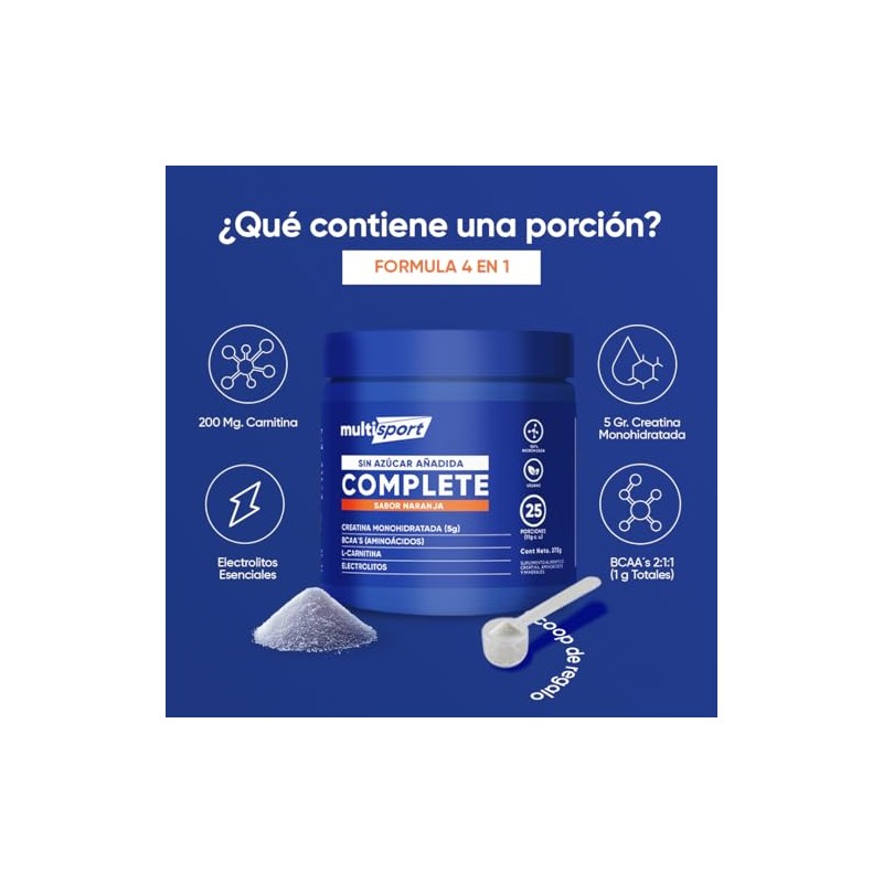 Creatina Monohidratada con Pre Entreno + L Carnitina + Electrolitos